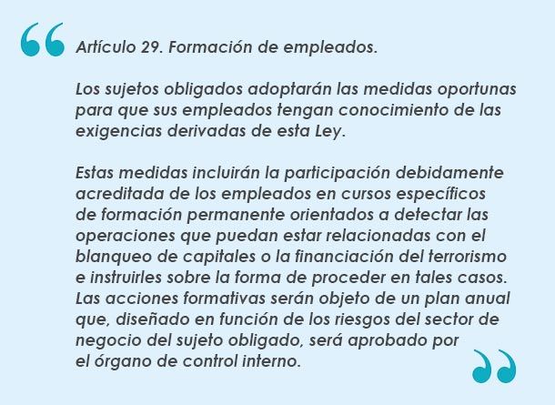 formación acreditada en prevención de blanqueo de capitales