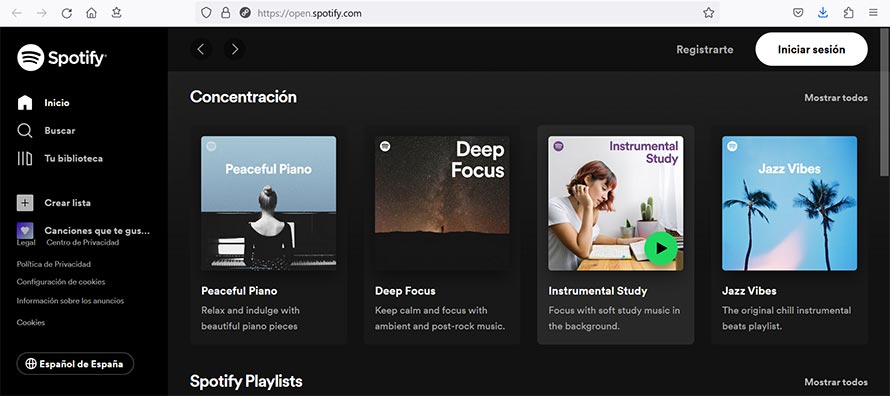 Spotify, ejemplo de diseño UX UI